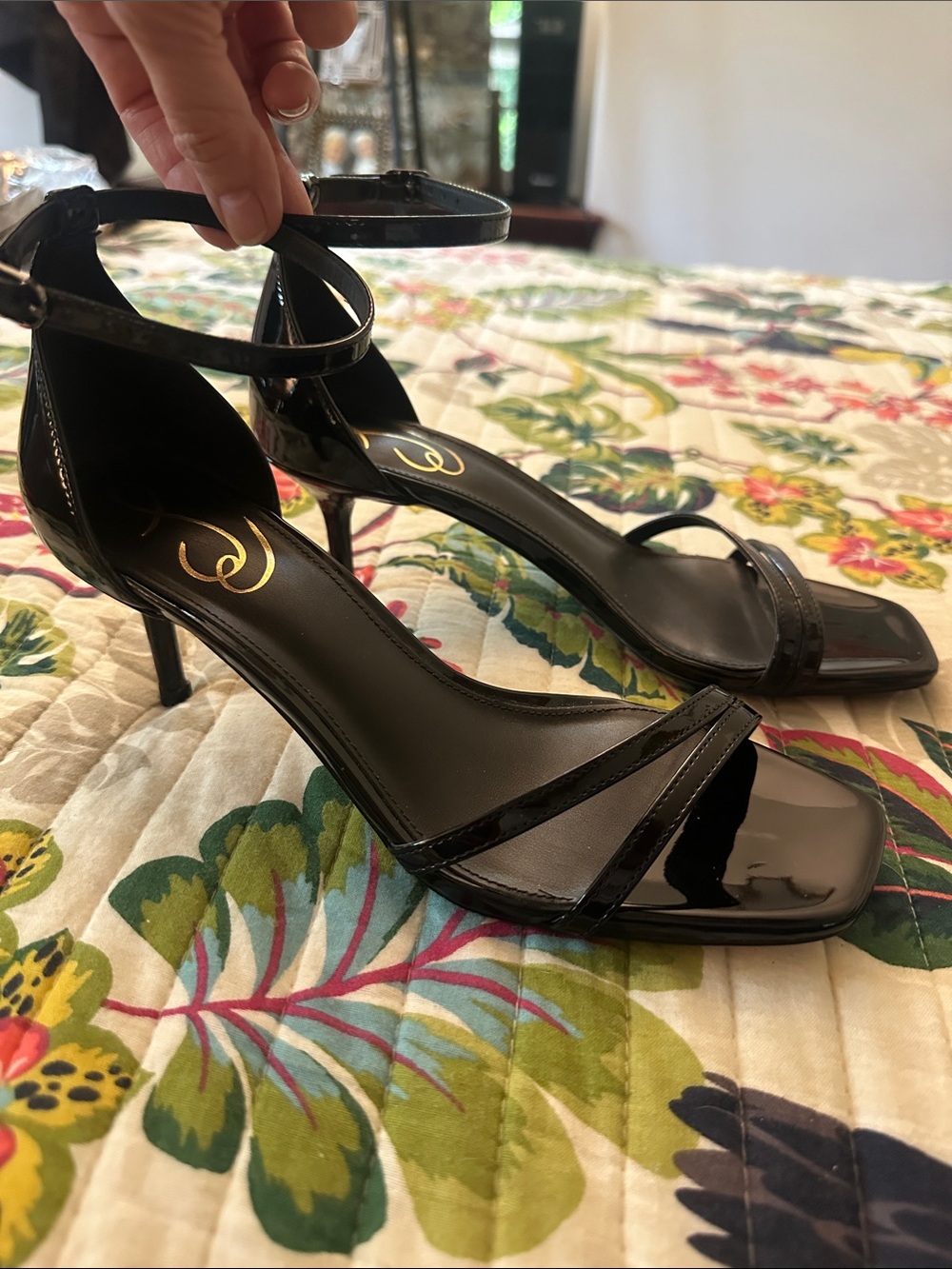 Sam Edelman Patent Leather Minimalist Ankle Strap Heels - Picture 6 of 7
